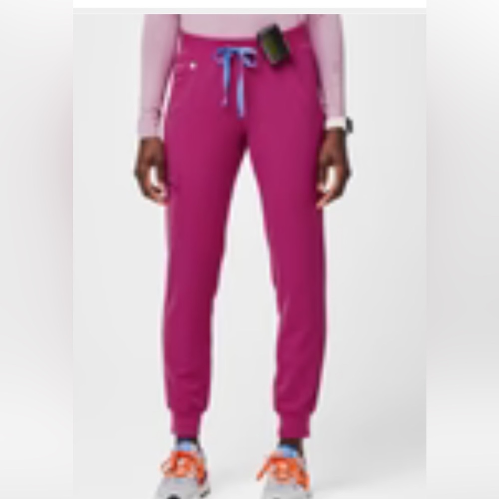 Figs Raspberry Sorbet Size L high waisted Zamora jogger